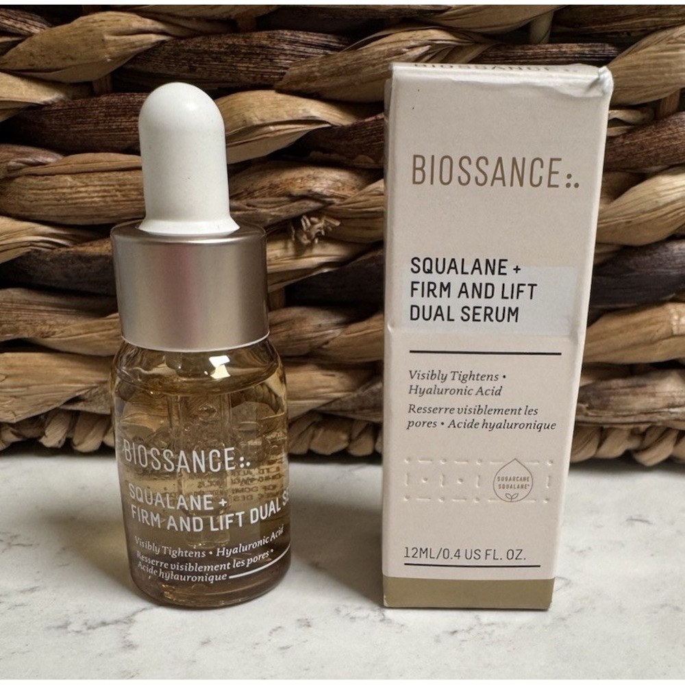 Biossance Squalane Firm Lift Dual Serum 12ml 0.4oz Visibly Tightens Hyaluronic - Picture 1 of 5